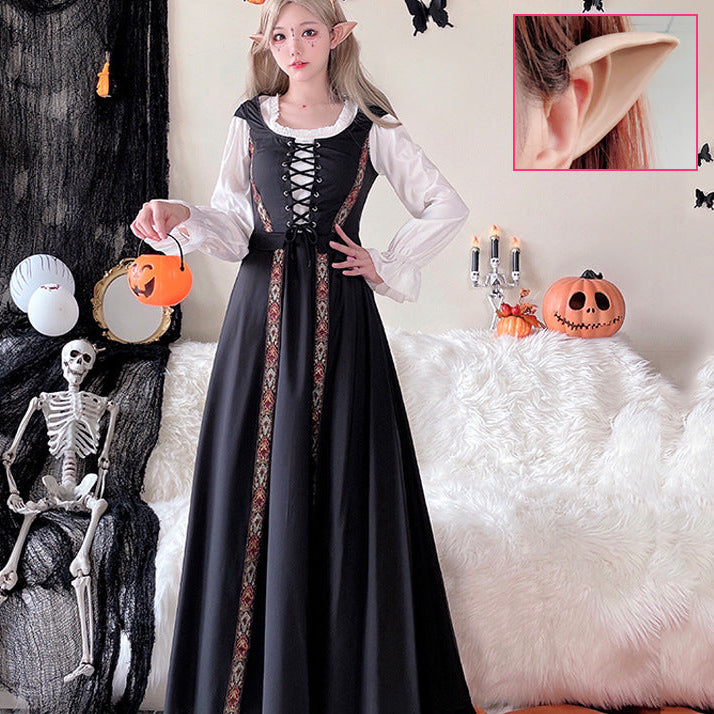 Damen Märchenhaftes Kostümkleid mit eleganter Schnürung und romantischen Details Drune