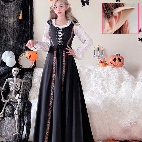 Damen Märchenhaftes Kostümkleid mit eleganter Schnürung und romantischen Details Drune