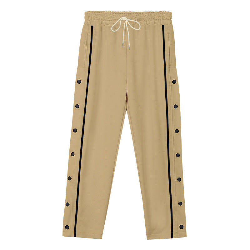 Herren Sportliche Snap-Trackhose mit seitlichen Druckknopfleisten und Tunnelzug Drune