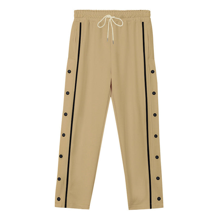 Herren Sportliche Snap-Trackhose mit seitlichen Druckknopfleisten und Tunnelzug Drune
