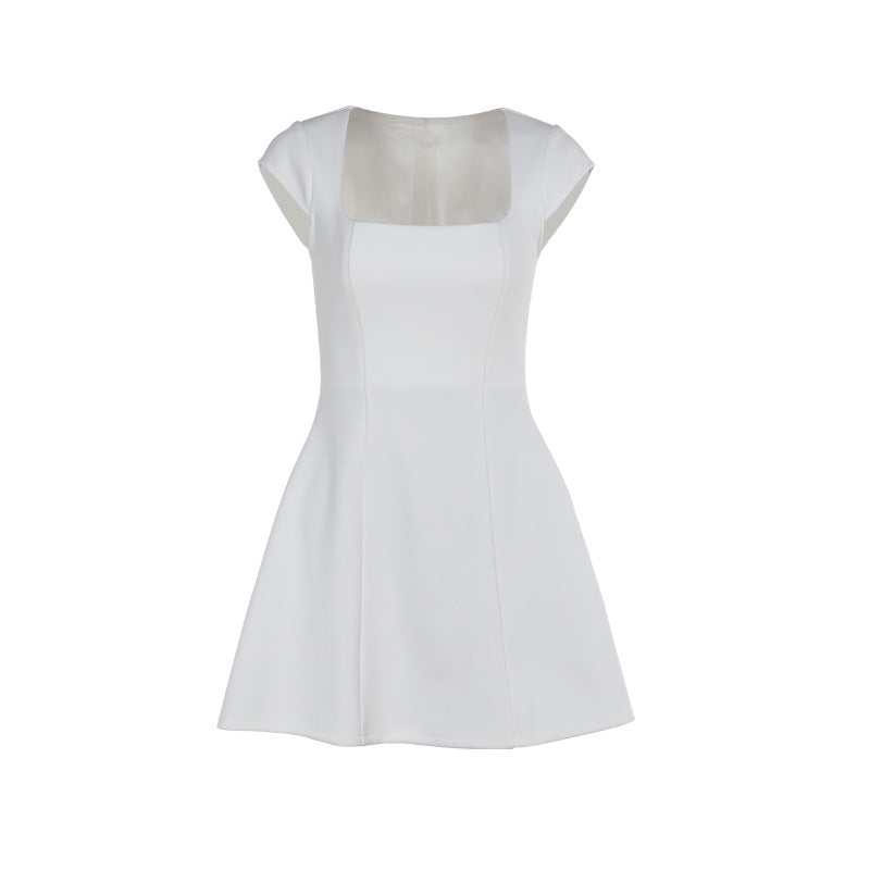 Damen Minikleid mit quadratischem Ausschnitt und ausgestelltem Rock Drune