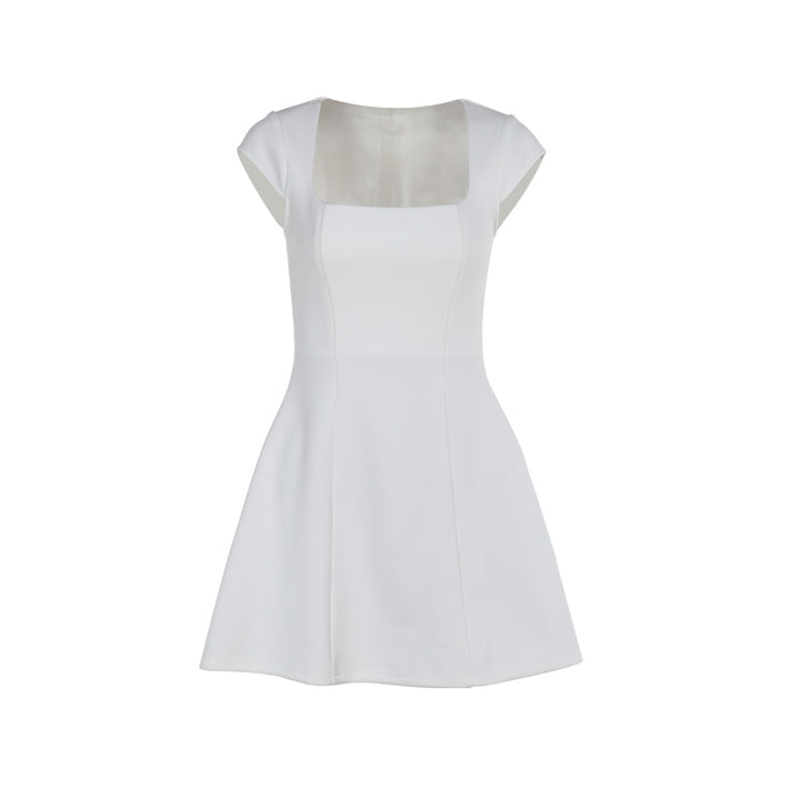 Damen Minikleid mit quadratischem Ausschnitt und ausgestelltem Rock Drune