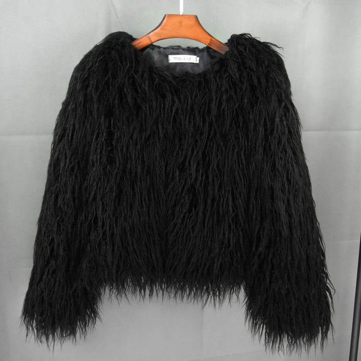 Damen statement Fleece-Jacke mit voluminösem Look Drune