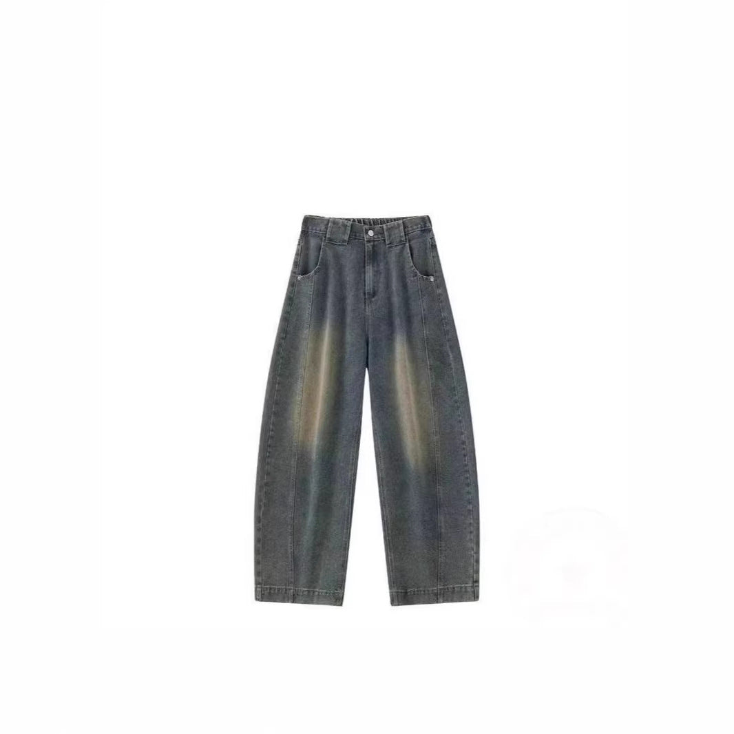 Damen Weitgeschnittene Jeans mit ausgefallenem Used-Look Drune