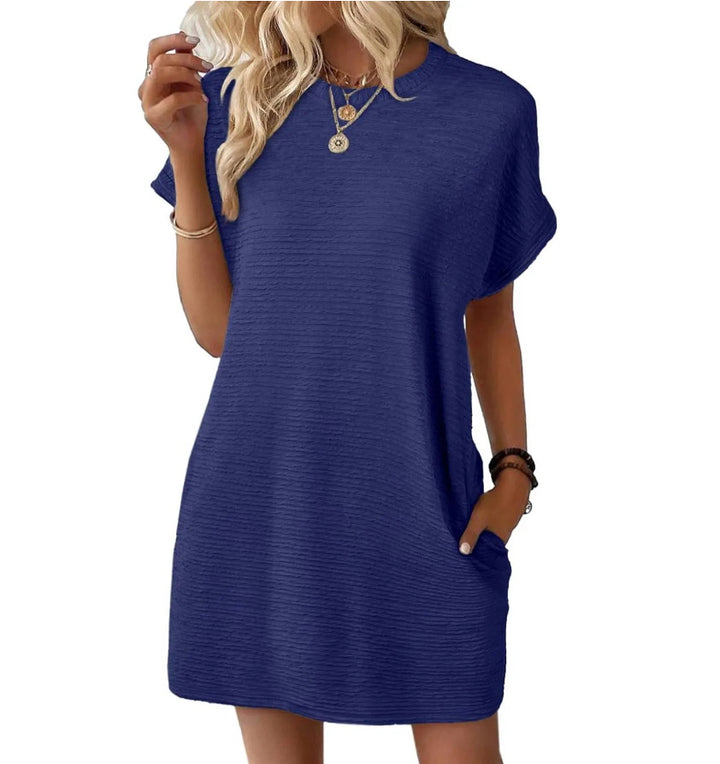 Damen lässiges V-Ausschnitt Kleid mit weitem Schnitt