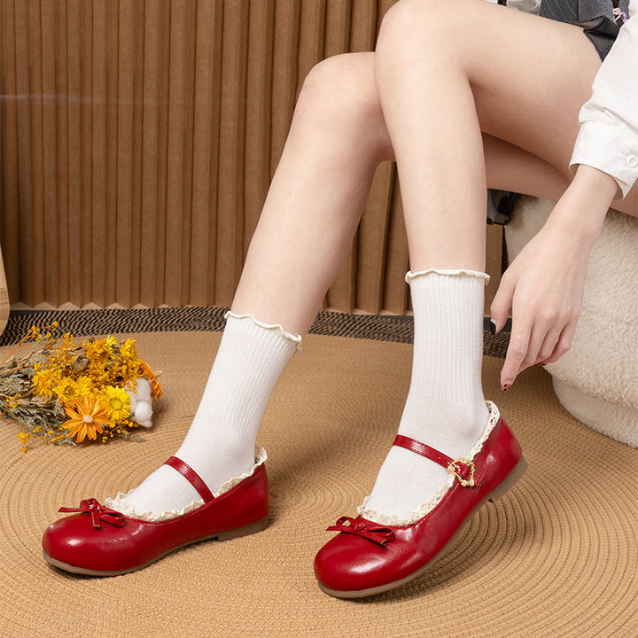 Damen Ballerina-Schuhe mit eleganter Riemchen-Detail und bequemer Sohle Drune