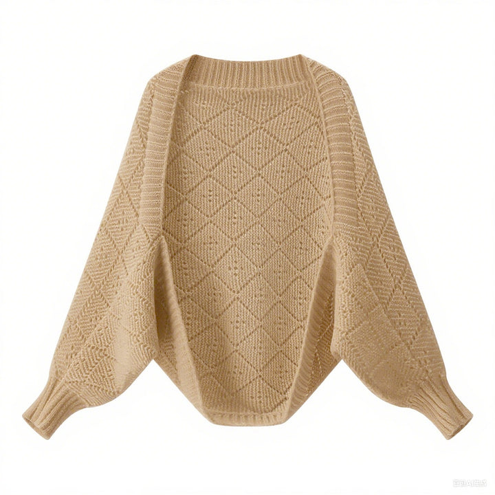 Damen gemütlicher Strickpullover im modernen Rautenmuster Drune