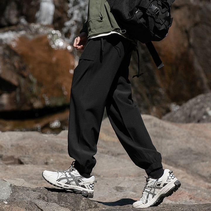 Herren Weite Relaxed-Cargo-Freizeithose mit Tunnelzugbund & Multifunktions‑Taschen Drune