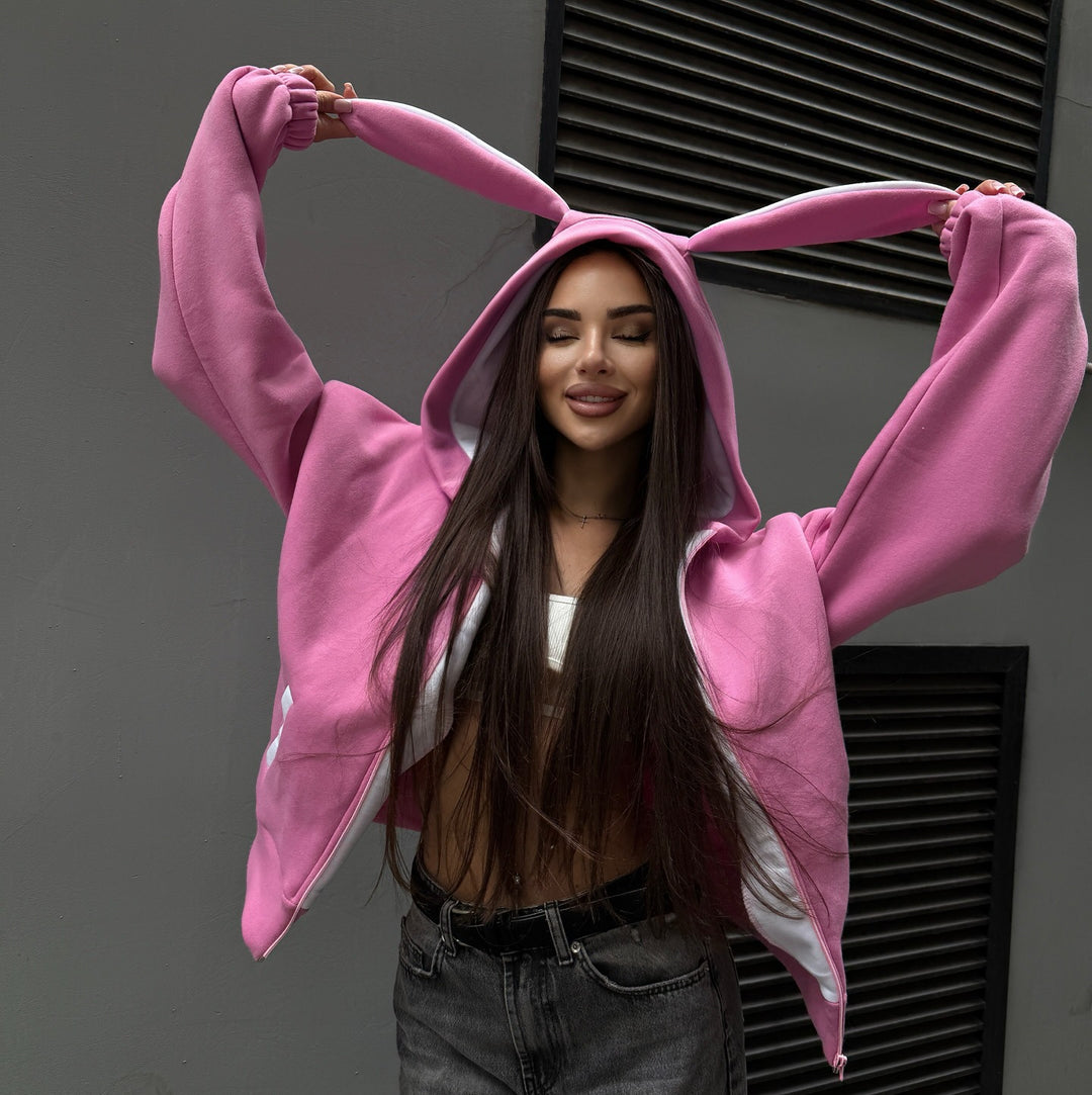 Damen Hoodie mit Hasenohren und oversized Schnitt Drune