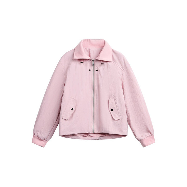 Damen Boxy-Blousonjacke mit hohem Stehkragen, elastischen Bündchen und Pattentaschen Drune
