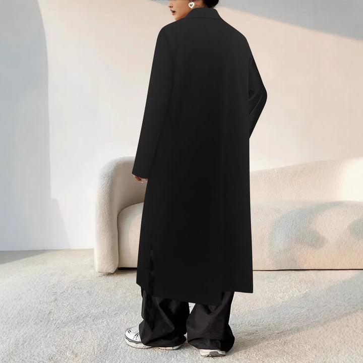 Damen Longline-Mantel mit Hemdkragen und Oversize-Silhouette Drune