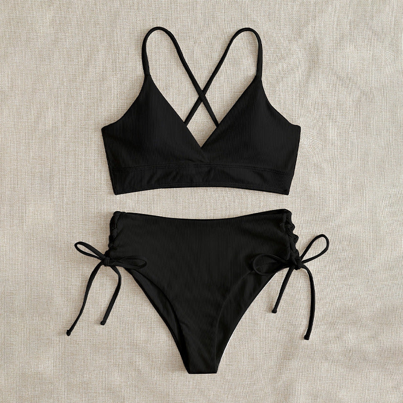 Damen Hochgeschnittener Bikini mit verstellbaren Trägern Drune