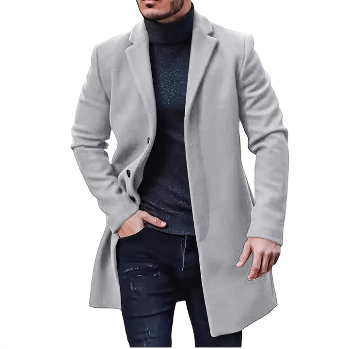 Herren eleganter Wollmantel mit schmalem Schnitt Drune