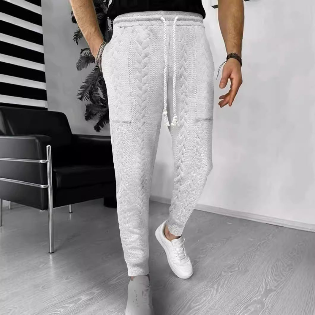 Drune | Jogginghosen Lockere Passform Strukturiertes Strickmaterial Kordelzug Taschen