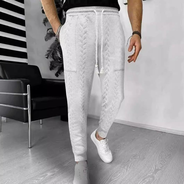 Drune | Jogginghosen Lockere Passform Strukturiertes Strickmaterial Kordelzug Taschen