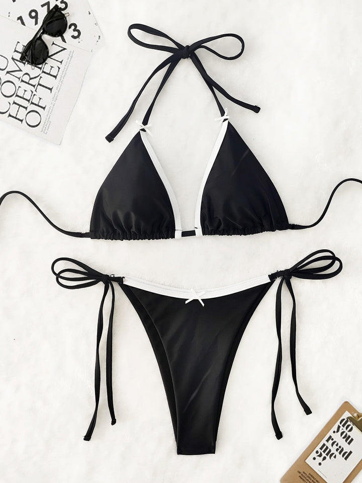 Damen Triangel-Bikini mit verspielten Bindebändern Drune