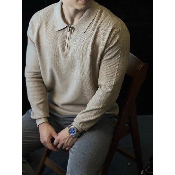 Herren Modischer Strickpullover mit Halbreißverschluss Drune