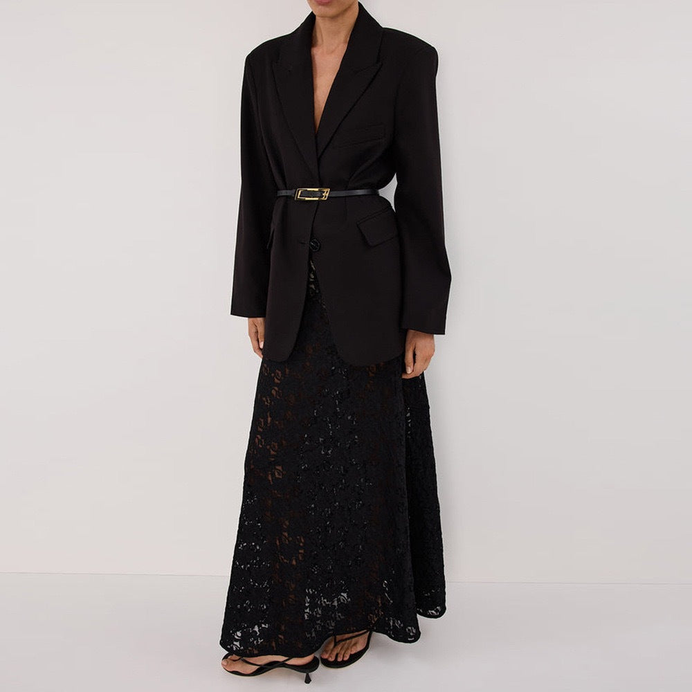 Damen Spitzenmaxirock mit elegantem tailliertem Schnitt und hochwertigem Material Drune