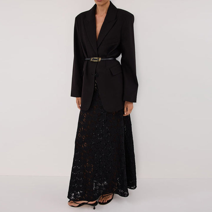 Damen Spitzenmaxirock mit elegantem tailliertem Schnitt und hochwertigem Material Drune