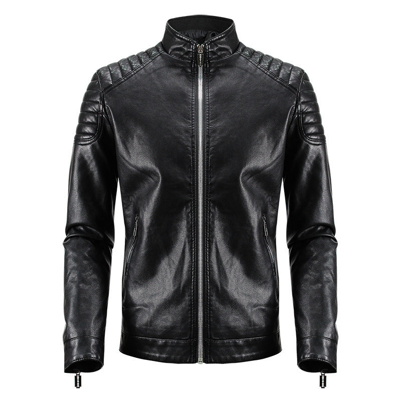 Herren Modische Kunstlederjacke mit strukturiertem Design Drune