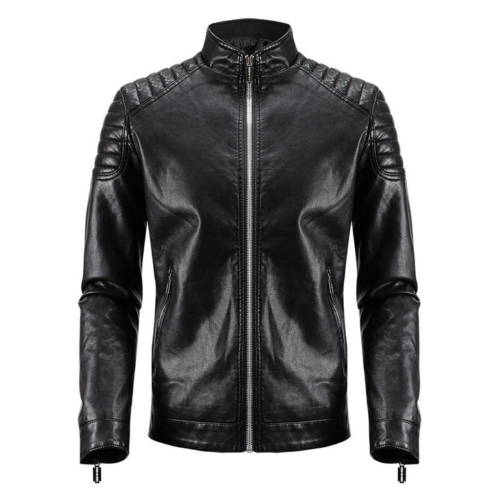 Herren Modische Kunstlederjacke mit strukturiertem Design Drune