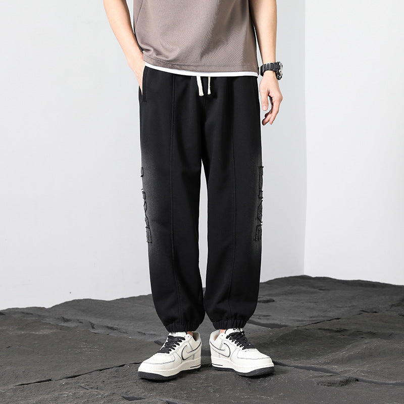 Herren Oversized Jogger-Sweatpants aus Baumwollmix mit Kordelzug und elastischen Bündchen Drune