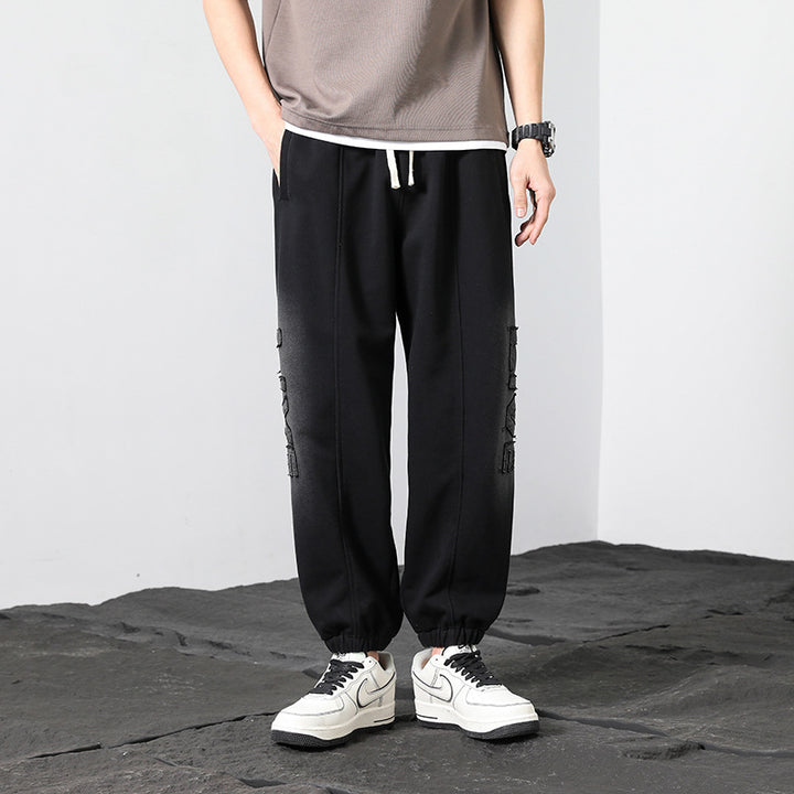 Herren Oversized Jogger-Sweatpants aus Baumwollmix mit Kordelzug und elastischen Bündchen Drune