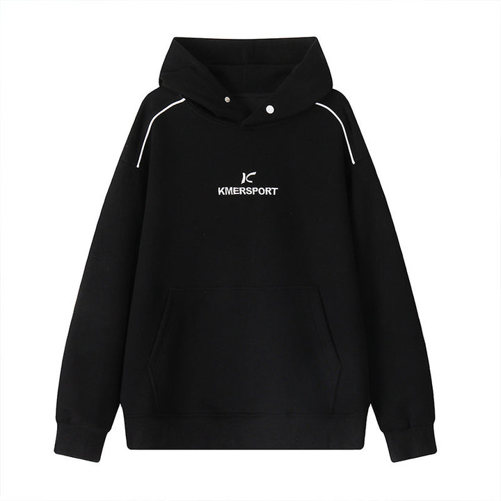 Herren Lässiger Kapuzenpullover im Sportstyle mit Kontrastpaspel und Kängurutasche Drune