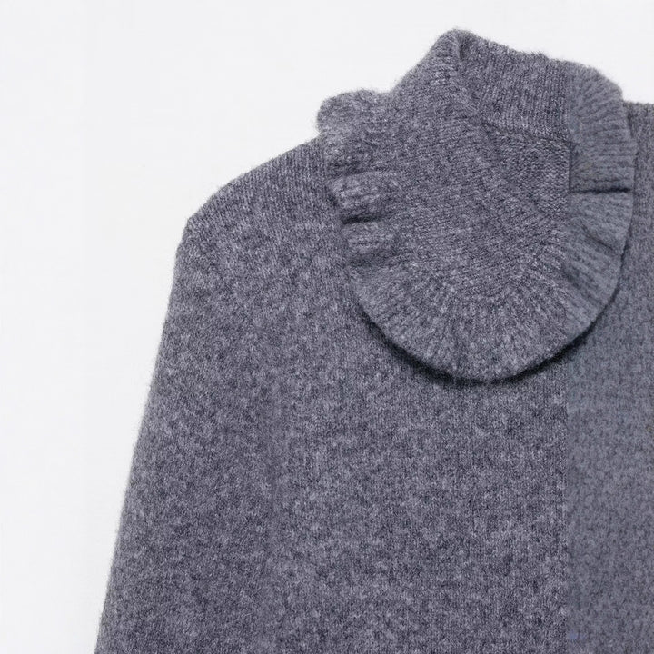 Damen Verspielte Strickjacke mit Rüschen Drune