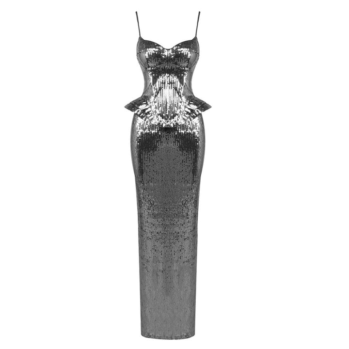 Damen glamouröses Abendkleid mit schimmernden Pailletten und elegantem Schnitt Drune