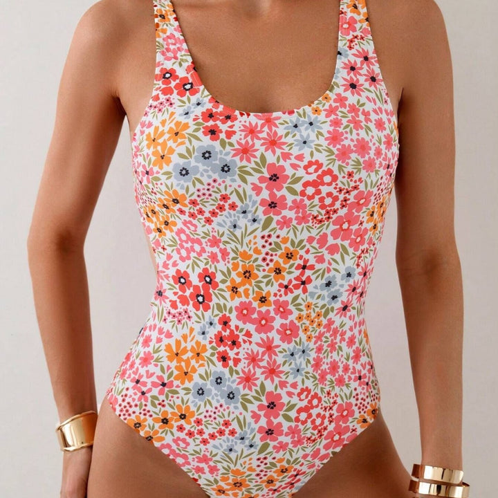 Damen Einteiler Badeanzug mit floralem Muster Drune