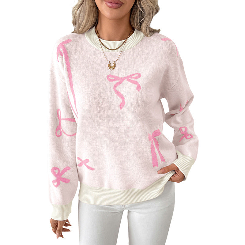 Damen Modischer Pullover mit verspielten Schleifen-Design Drune