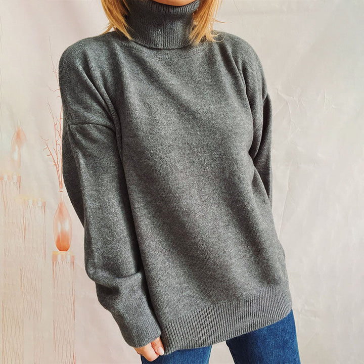 Drune | Einfarbiger Warmer Strickpullover Für Alltag