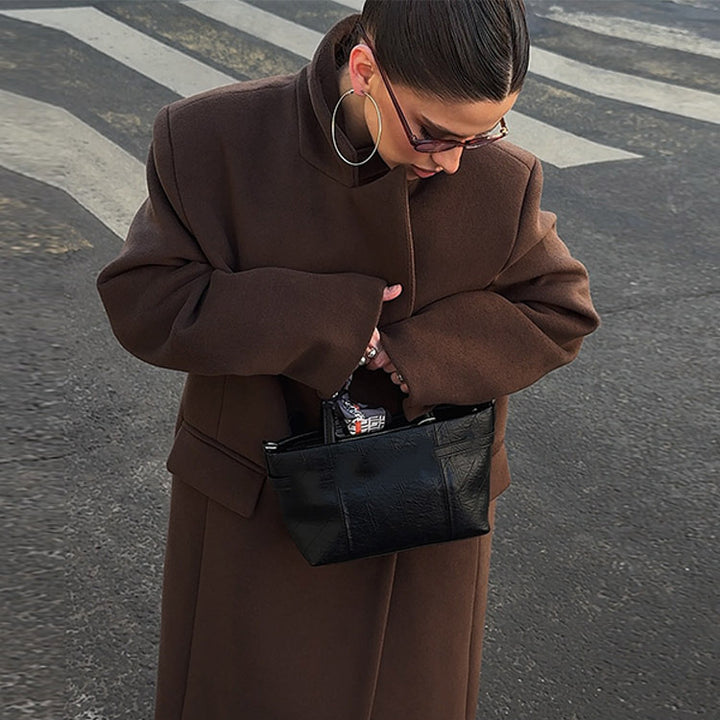 Damen Oversized Wollmantel Drune