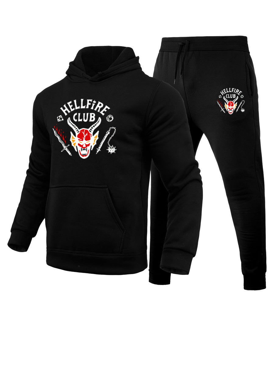 Herren bequemer Kapuzenpullover und Jogginghose Set mit auffälligem Grafikdesign Drune