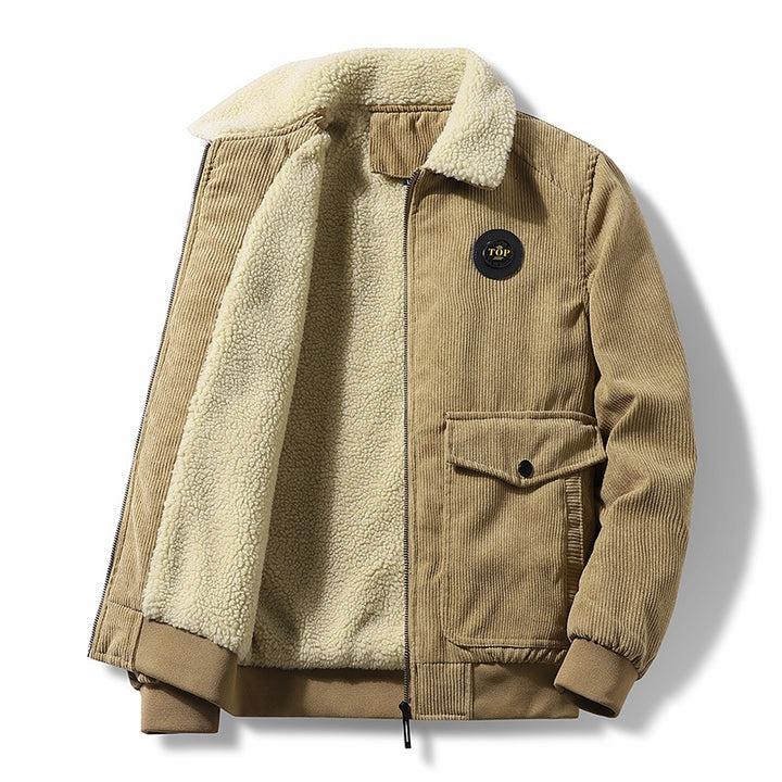 Herren Lässige Steppjacke mit Teddyfutter Drune