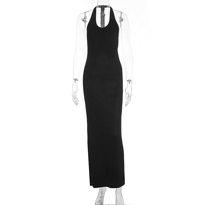 Damen Elegantes Maxikleid mit Halterneck und figurbetontem Schnitt Drune