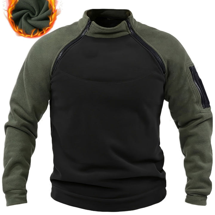 Herren Technischer Fleece-Combat-Pullover mit verstärkter Frontplatte & Schulterreißverschlüssen Drune