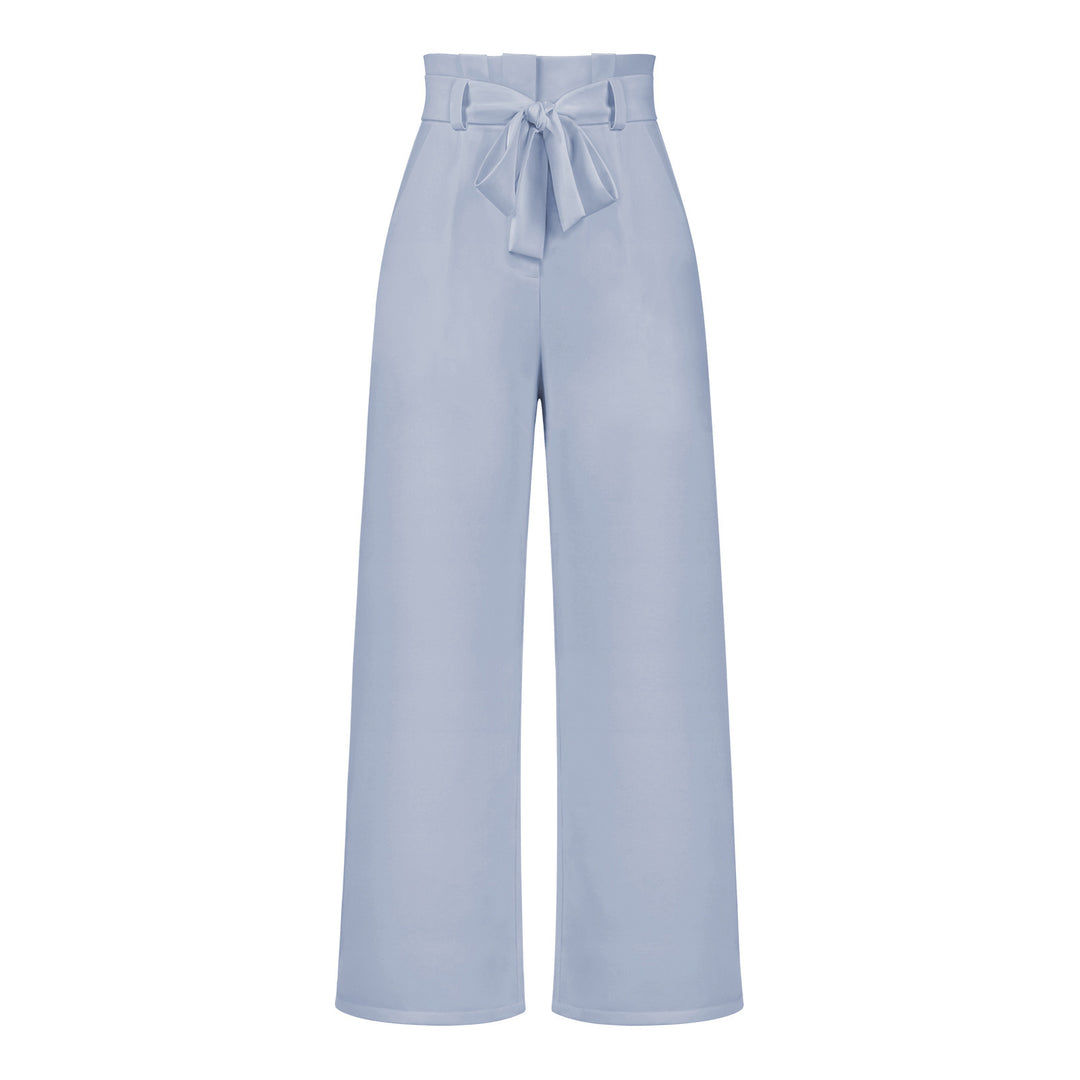 Damen Weit geschnittene Hochbundhose mit Bindegürtel Drune