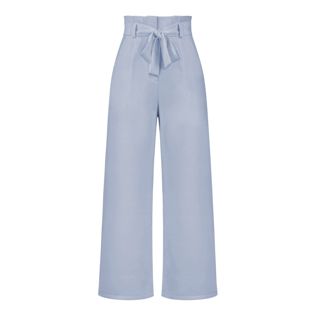Damen Weit geschnittene Hochbundhose mit Bindegürtel Drune