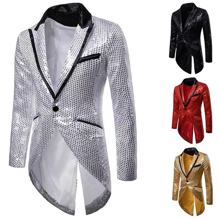Herren modischer und glänzender Blazer mit schickem Schnitt Drune