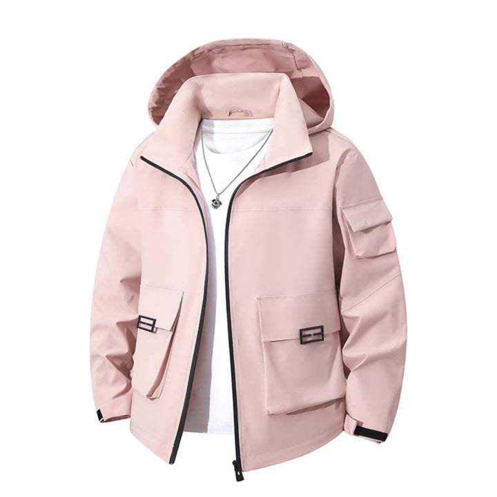 Herren Technische Utility-Kapuzenjacke mit Mehrfach-Pattentaschen und windabweisendem Softshell Drune