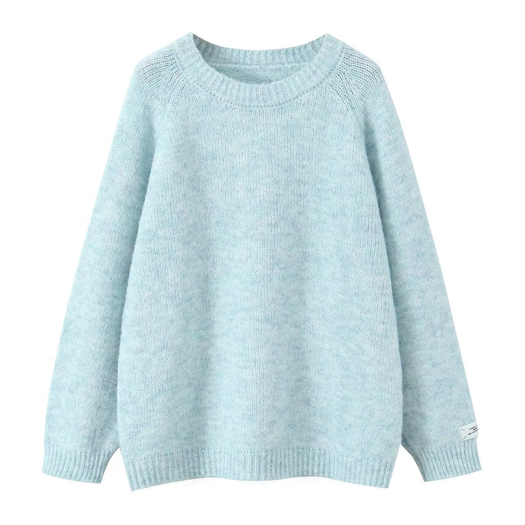 Damen Kuscheliger Strickpullover mit Rundhalsausschnitt Drune