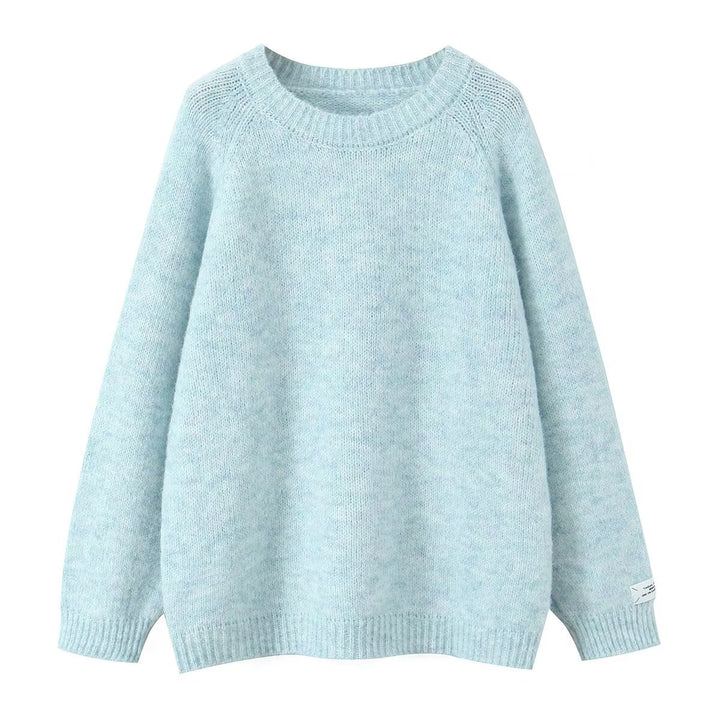 Damen Kuscheliger Strickpullover mit Rundhalsausschnitt Drune