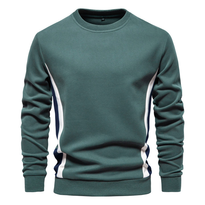 Herren nan Rundhals-Sweatshirt aus Baumwollmix mit seitlicher Kontrastpaspel und schmaler Silhouette Drune