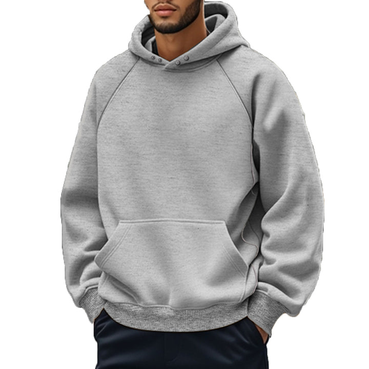 Unisex nan weicher Baumwollfleece Kapuzenpullover mit Kängurutasche und Raglanärmeln Drune