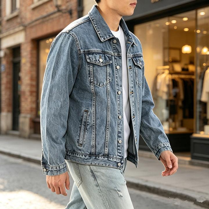 Herren Klassische Denimjacke mit modernen Akzenten Drune