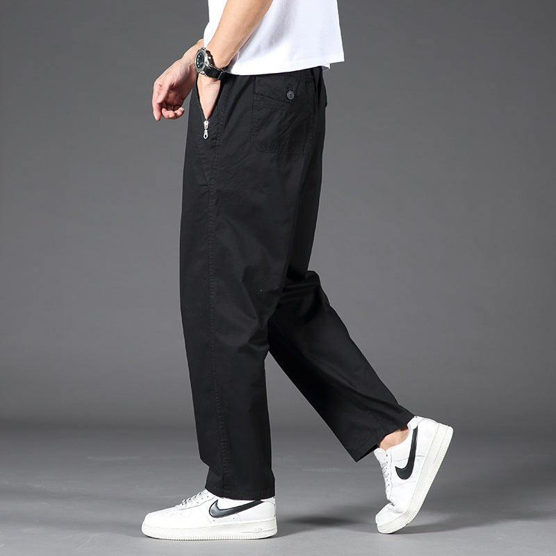 Herren Weite Relaxed-Chinohose mit geradem Bein & elastischem Komfortbund Drune