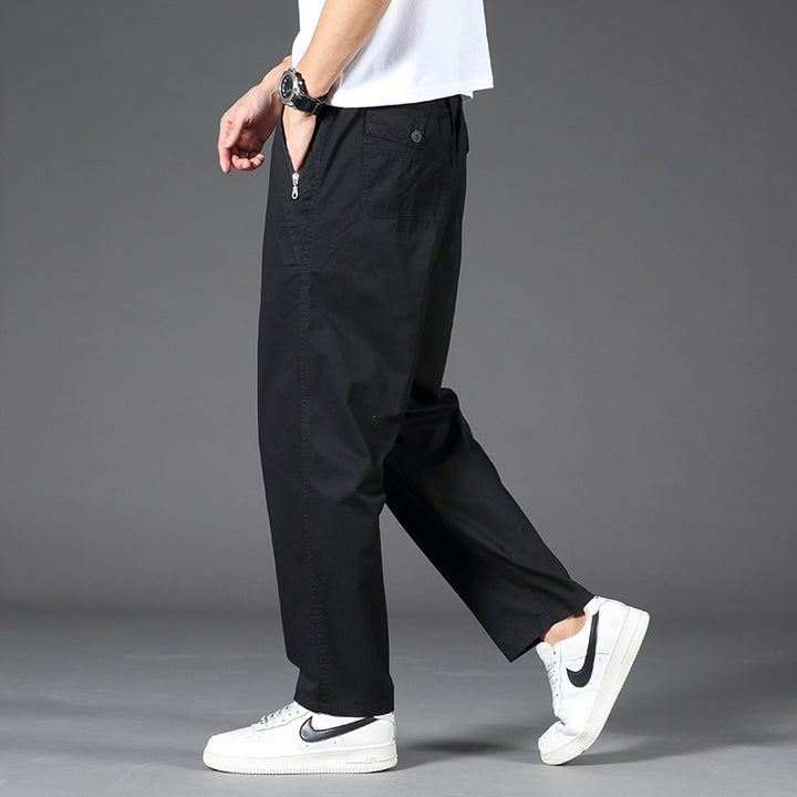 Herren Weite Relaxed-Chinohose mit geradem Bein & elastischem Komfortbund Drune