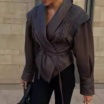 Damen Bikerjacke aus Kunstleder Drune